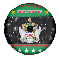 Saint Kitts And Nevis Christmas Spare Tire Cover Coat Of Arms Xmas Vibe - Wonder Print Shop