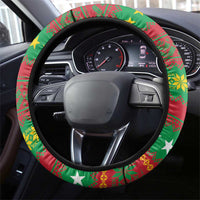 Saint Kitts And Nevis Christmas Steering Wheel Cover Coat Of Arms Xmas Vibe - Wonder Print Shop