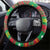 Saint Kitts And Nevis Christmas Steering Wheel Cover Coat Of Arms Xmas Vibe - Wonder Print Shop
