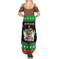 Saint Kitts And Nevis Christmas Summer Maxi Dress Coat Of Arms Xmas Vibe - Wonder Print Shop