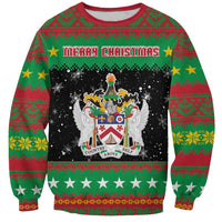 Saint Kitts And Nevis Christmas Sweatshirt Coat Of Arms Xmas Vibe - Wonder Print Shop