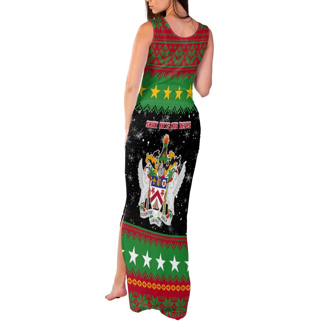 Saint Kitts And Nevis Christmas Tank Maxi Dress Coat Of Arms Xmas Vibe - Wonder Print Shop
