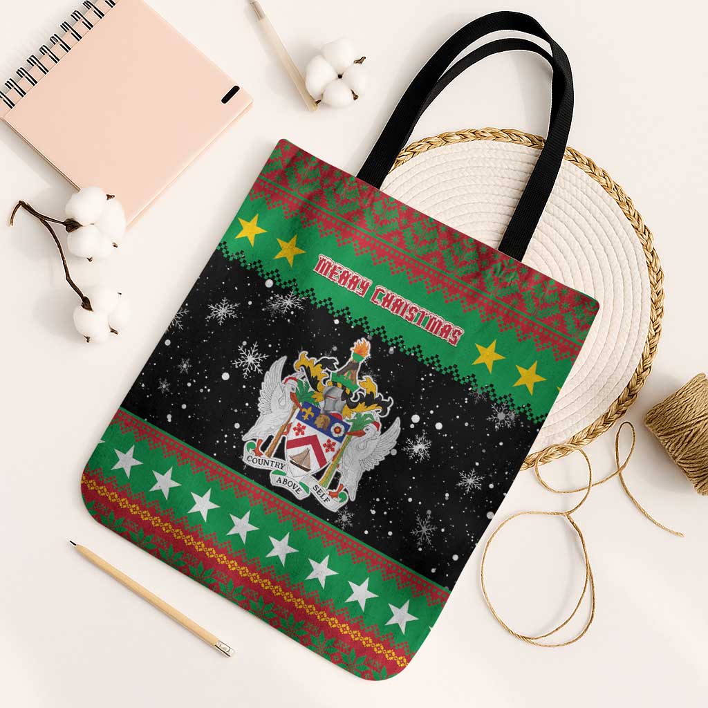 Saint Kitts And Nevis Christmas Tote Bag Coat Of Arms Xmas Vibe - Wonder Print Shop