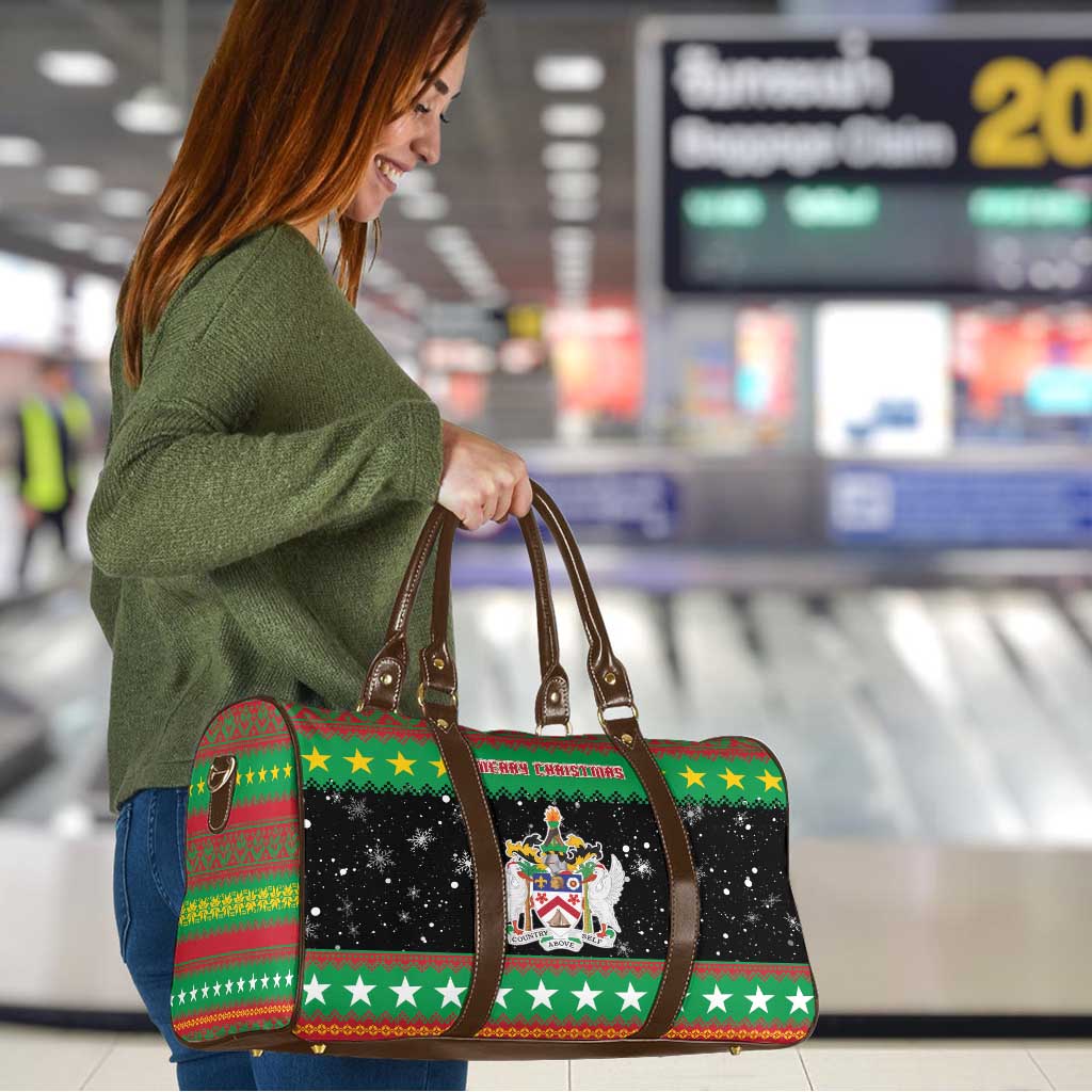 Saint Kitts And Nevis Christmas Travel Bag Coat Of Arms Xmas Vibe - Wonder Print Shop