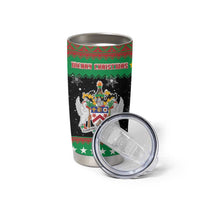 Saint Kitts And Nevis Christmas Tumbler Cup Coat Of Arms Xmas Vibe - Wonder Print Shop