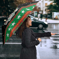 Saint Kitts And Nevis Christmas Umbrella Coat Of Arms Xmas Vibe - Wonder Print Shop