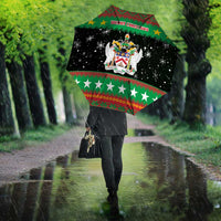 Saint Kitts And Nevis Christmas Umbrella Coat Of Arms Xmas Vibe - Wonder Print Shop