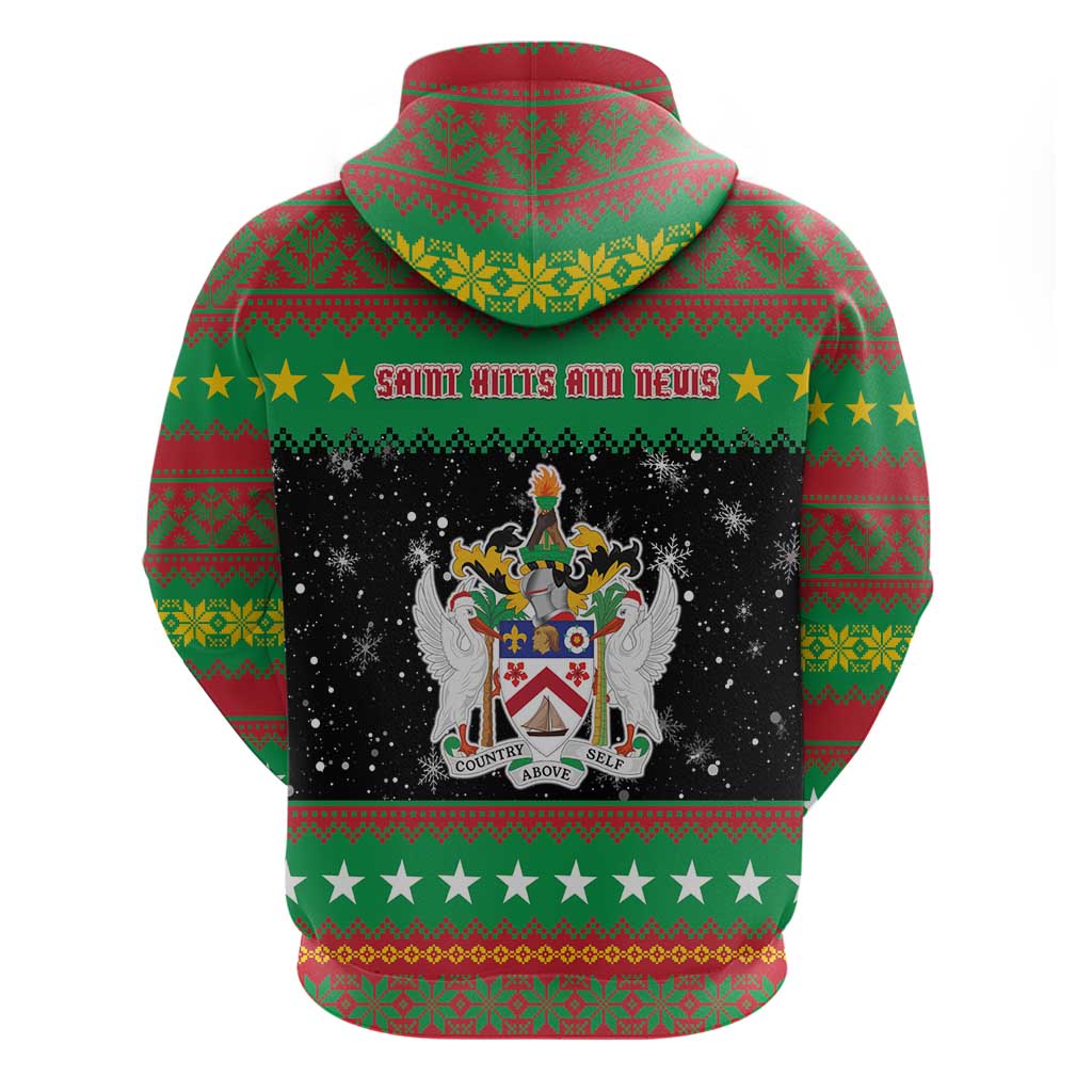 Saint Kitts And Nevis Christmas Zip Hoodie Coat Of Arms Xmas Vibe - Wonder Print Shop