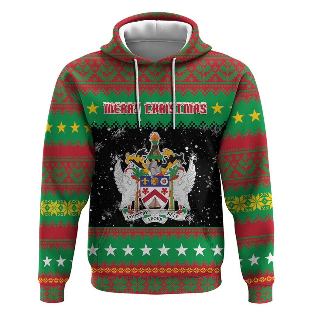 Saint Kitts And Nevis Christmas Zip Hoodie Coat Of Arms Xmas Vibe - Wonder Print Shop