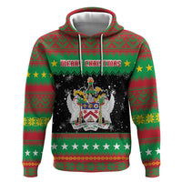 Saint Kitts And Nevis Christmas Zip Hoodie Coat Of Arms Xmas Vibe - Wonder Print Shop