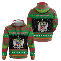 Saint Kitts And Nevis Christmas Zip Hoodie Coat Of Arms Xmas Vibe - Wonder Print Shop