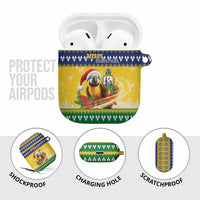 Saint Vincent And The Grenadines Christmas AirPods Case Santa Vincent Parrot With Coat Of Arms - Wonder Print Shop