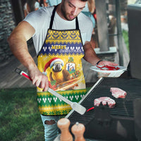 Saint Vincent And The Grenadines Christmas Apron Santa Vincent Parrot With Coat Of Arms - Wonder Print Shop