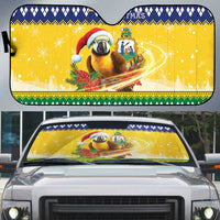 Saint Vincent And The Grenadines Christmas Auto Sun Shade Santa Vincent Parrot With Coat Of Arms - Wonder Print Shop