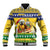 Saint Vincent And The Grenadines Christmas Baseball Jacket Santa Vincent Parrot With Coat Of Arms - Wonder Print Shop