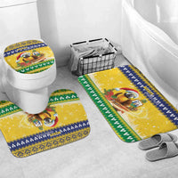 Saint Vincent And The Grenadines Christmas Bathroom Set Santa Vincent Parrot With Coat Of Arms - Wonder Print Shop