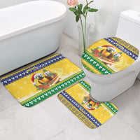 Saint Vincent And The Grenadines Christmas Bathroom Set Santa Vincent Parrot With Coat Of Arms - Wonder Print Shop