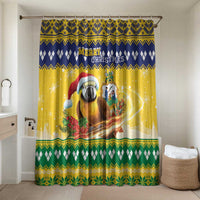Saint Vincent And The Grenadines Christmas Bathroom Set Santa Vincent Parrot With Coat Of Arms - Wonder Print Shop
