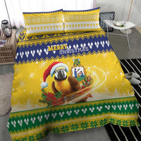 Saint Vincent And The Grenadines Christmas Bedding Set Santa Vincent Parrot With Coat Of Arms - Wonder Print Shop