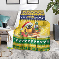 Saint Vincent And The Grenadines Christmas Blanket Santa Vincent Parrot With Coat Of Arms - Wonder Print Shop