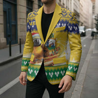 Saint Vincent And The Grenadines Christmas Blazer Santa Vincent Parrot With Coat Of Arms - Wonder Print Shop