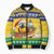Saint Vincent And The Grenadines Christmas Bomber Puffer Jacket Santa Vincent Parrot With Coat Of Arms - Wonder Print Shop