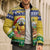 Saint Vincent And The Grenadines Christmas Bomber Puffer Jacket Santa Vincent Parrot With Coat Of Arms - Wonder Print Shop