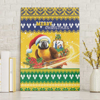 Saint Vincent And The Grenadines Christmas Canvas Wall Art Santa Vincent Parrot With Coat Of Arms - Wonder Print Shop