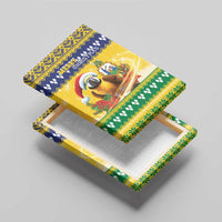 Saint Vincent And The Grenadines Christmas Canvas Wall Art Santa Vincent Parrot With Coat Of Arms - Wonder Print Shop