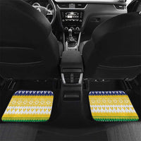 Saint Vincent And The Grenadines Christmas Car Mats Santa Vincent Parrot With Coat Of Arms - Wonder Print Shop