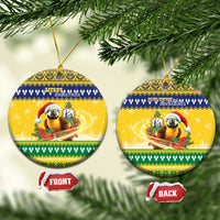 Saint Vincent And The Grenadines Christmas Ceramic Ornament Santa Vincent Parrot With Coat Of Arms - Wonder Print Shop