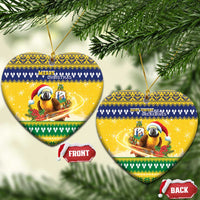 Saint Vincent And The Grenadines Christmas Ceramic Ornament Santa Vincent Parrot With Coat Of Arms - Wonder Print Shop