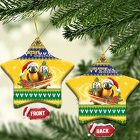 Saint Vincent And The Grenadines Christmas Ceramic Ornament Santa Vincent Parrot With Coat Of Arms - Wonder Print Shop