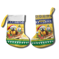 Saint Vincent And The Grenadines Christmas Stocking Santa Vincent Parrot With Coat Of Arms - Wonder Print Shop