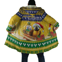 Saint Vincent And The Grenadines Christmas Cloak Santa Vincent Parrot With Coat Of Arms - Wonder Print Shop