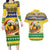Saint Vincent And The Grenadines Christmas Couples Matching Long Sleeve Bodycon Dress and Hawaiian Shirt Santa Vincent Parrot With Coat Of Arms - Wonder Print Shop