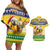 Saint Vincent And The Grenadines Christmas Couples Matching Off Shoulder Short Dress and Hawaiian Shirt Santa Vincent Parrot With Coat Of Arms - Wonder Print Shop