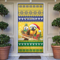 Saint Vincent And The Grenadines Christmas Door Cover Santa Vincent Parrot With Coat Of Arms - Wonder Print Shop