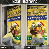 Saint Vincent And The Grenadines Christmas Door Cover Santa Vincent Parrot With Coat Of Arms - Wonder Print Shop