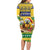 Saint Vincent And The Grenadines Christmas Family Matching Long Sleeve Bodycon Dress and Hawaiian Shirt Santa Vincent Parrot With Coat Of Arms - Wonder Print Shop