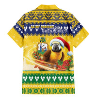 Saint Vincent And The Grenadines Christmas Family Matching Mermaid Dress and Hawaiian Shirt Santa Vincent Parrot With Coat Of Arms - Wonder Print Shop
