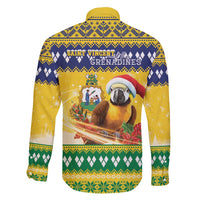 Saint Vincent And The Grenadines Christmas Family Matching Off Shoulder Short Dress and Hawaiian Shirt Santa Vincent Parrot With Coat Of Arms - Wonder Print Shop
