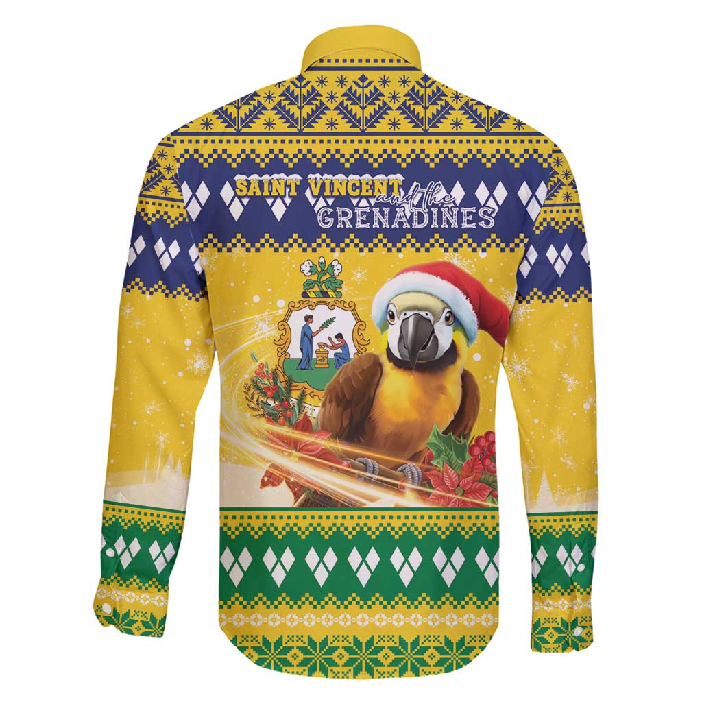 Saint Vincent And The Grenadines Christmas Family Matching Puletasi and Hawaiian Shirt Santa Vincent Parrot With Coat Of Arms - Wonder Print Shop