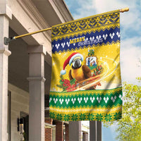 Saint Vincent And The Grenadines Christmas Garden Flag Santa Vincent Parrot With Coat Of Arms - Wonder Print Shop