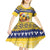Saint Vincent And The Grenadines Christmas Kid Short Sleeve Dress Santa Vincent Parrot With Coat Of Arms - Wonder Print Shop