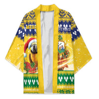 Saint Vincent And The Grenadines Christmas Kimono Santa Vincent Parrot With Coat Of Arms - Wonder Print Shop