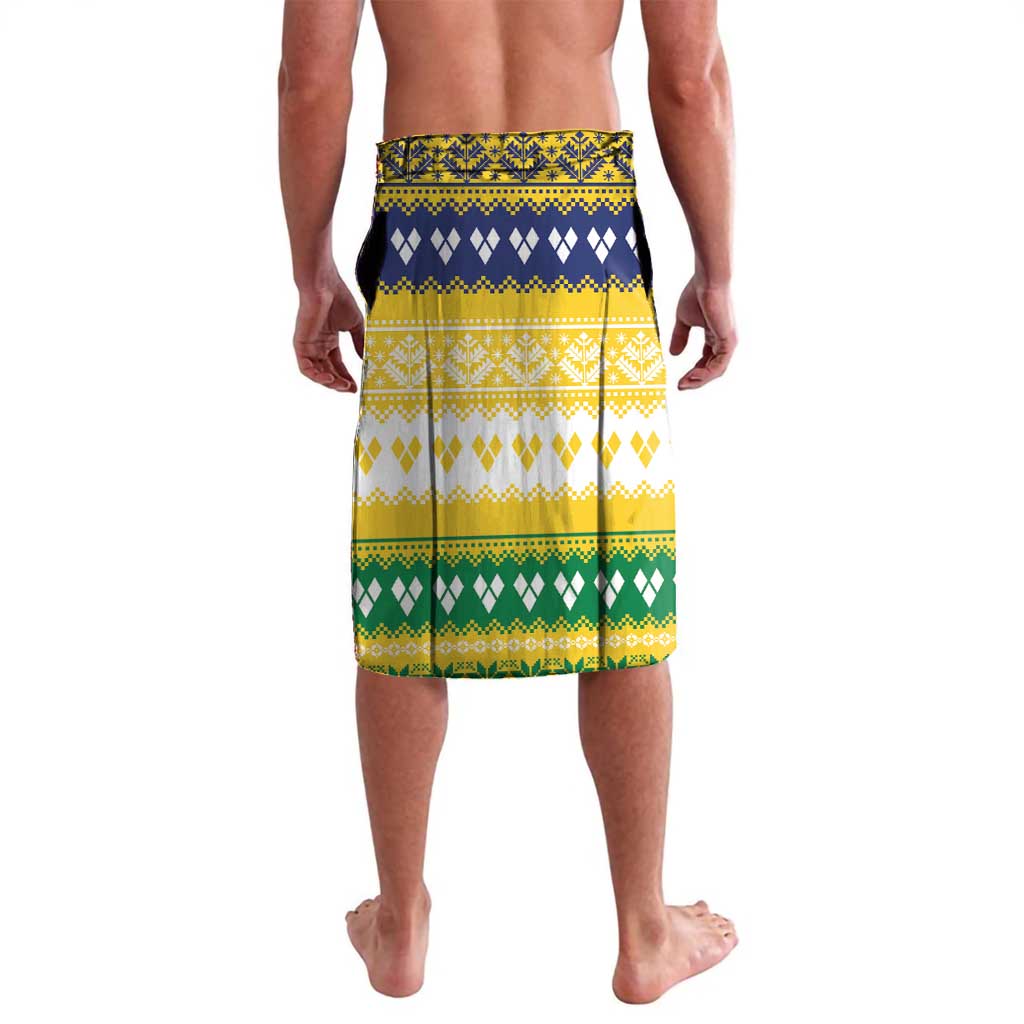 Saint Vincent And The Grenadines Christmas Lavalava Santa Vincent Parrot With Coat Of Arms - Wonder Print Shop