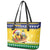 Saint Vincent And The Grenadines Christmas Leather Tote Bag Santa Vincent Parrot With Coat Of Arms - Wonder Print Shop