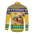 Saint Vincent And The Grenadines Christmas Long Sleeve Button Shirt Santa Vincent Parrot With Coat Of Arms - Wonder Print Shop