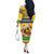 Saint Vincent And The Grenadines Christmas Off The Shoulder Long Sleeve Dress Santa Vincent Parrot With Coat Of Arms - Wonder Print Shop